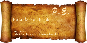Petrács Elek névjegykártya